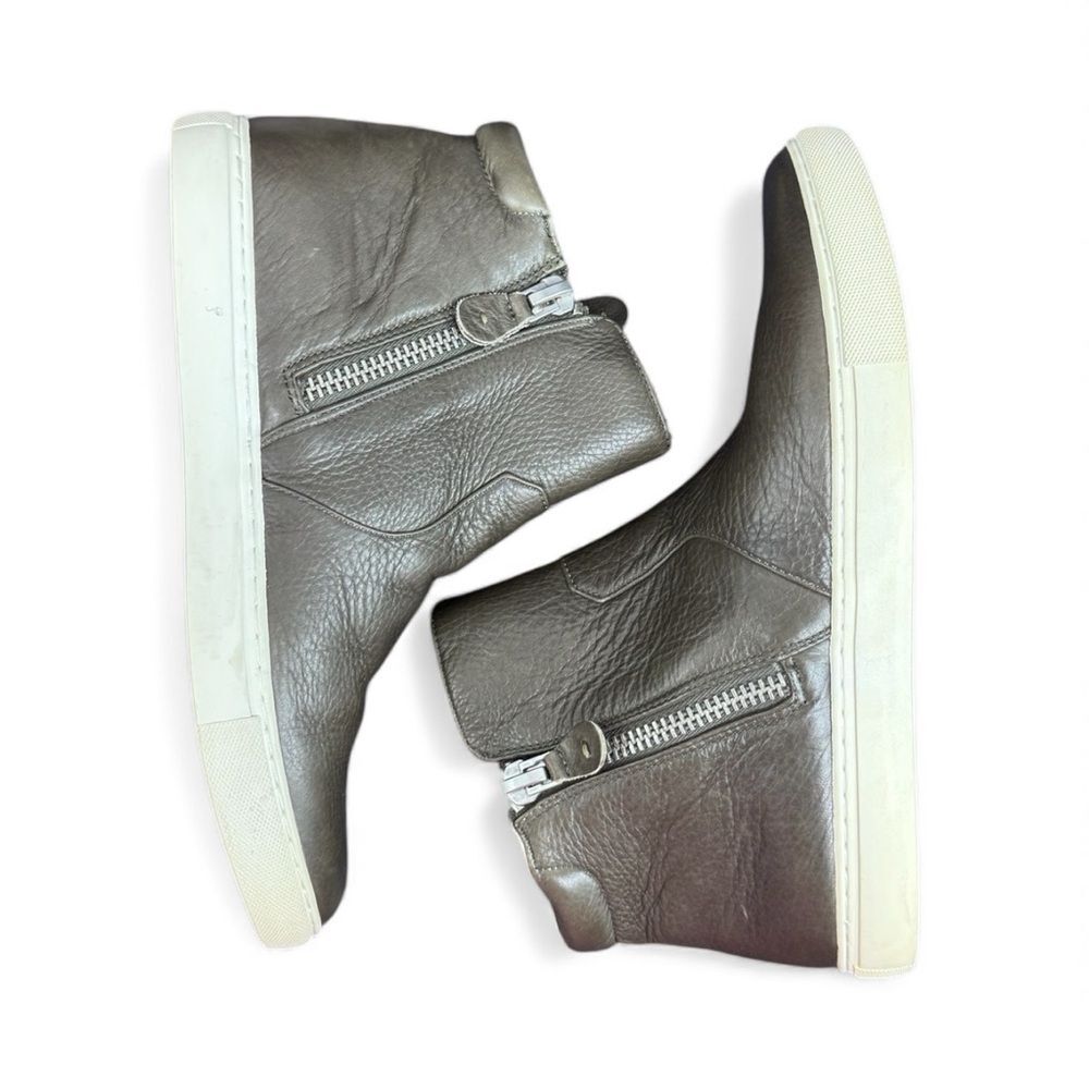 Gentle Souls “Carole” Leather High-Top Zippered Sneaker Boot in Brown Size 10